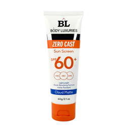 Body Luxuries Sunscreen Zero Cast Cloud Matte SPF60-60gm