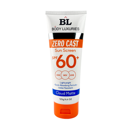 Body Luxuries Sunscreen Zero Cast Cloud Matte SPF60-125gm