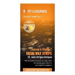 Body Luxuries Facial Wax Strips Charcoal 16's