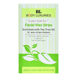 Body Luxuries Facial Wax Strips Tea Tree Oil 16's